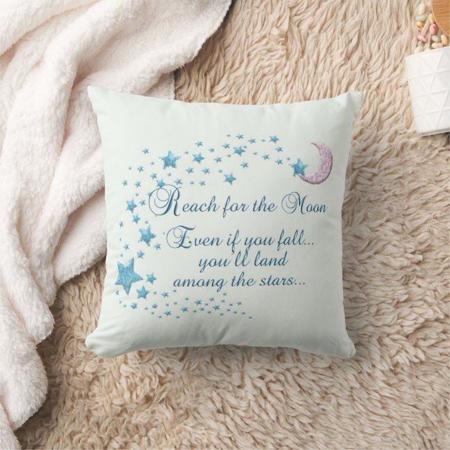 Reach for the Moon Fall Among The Stars   Throw Pillow (Blanket)