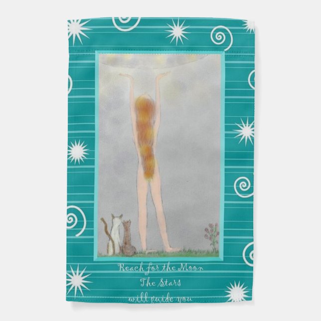 Reach for the moon garden flag (Front)