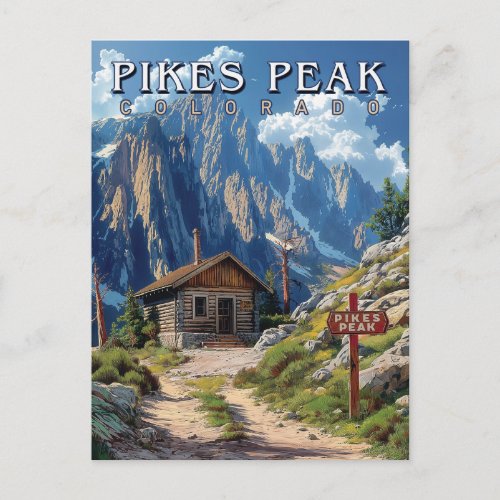 Reach for the Peak Pikes Peak Colorado Postcard