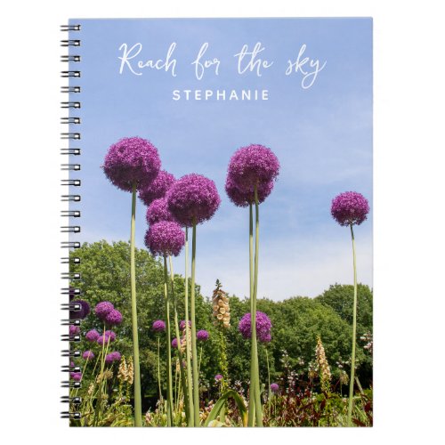 Reach for the Sky Purple Alliums Notebook