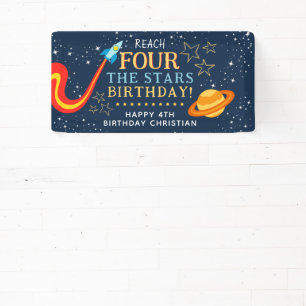 Reach For The Stars 4th Birthday Banner