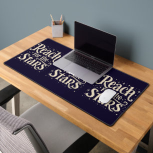Reach for the Stars Celestial Typography Art Desk Mat