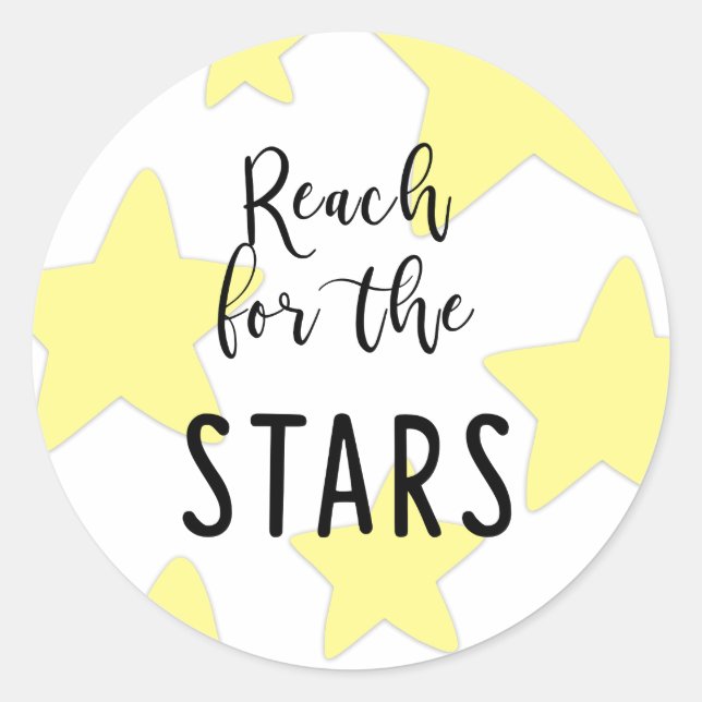 Reach for the Stars Classic Round Sticker (Front)
