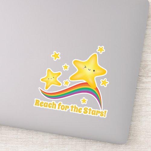 Reach For The Stars Encouraging Motivational Words Sticker