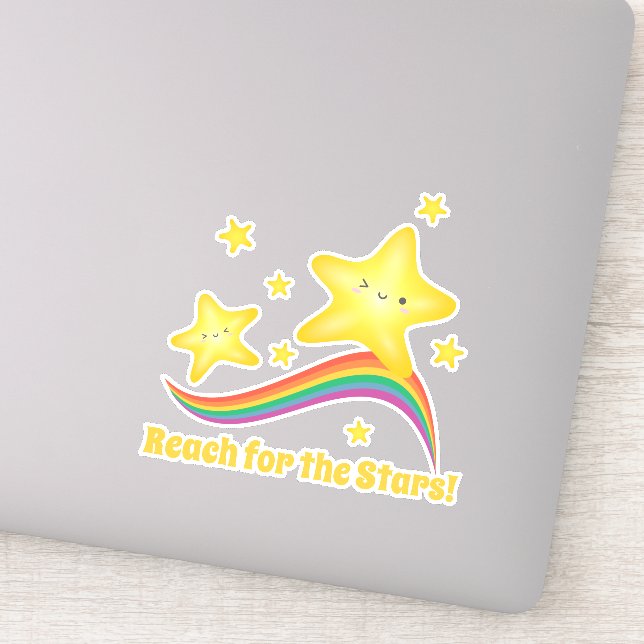 Reach For The Stars Encouraging Motivational Words Sticker (Detail)