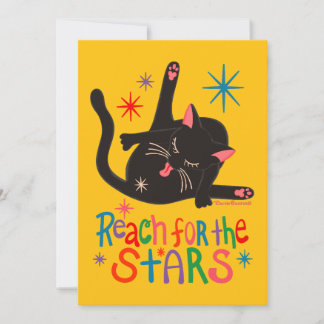 Reach for the Stars Funny Cat Butt Pun Card