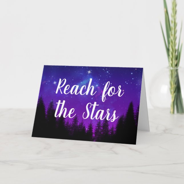 Reach for the Stars Galaxy Motivational  Card (Front)