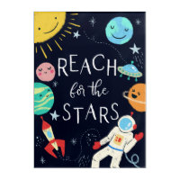 Reach For The Stars Galaxy Quote Crayon Art