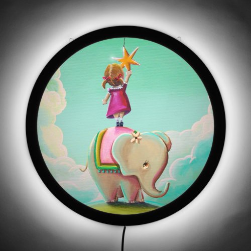 Reach For The Stars _ Girl  Elephant Light Art