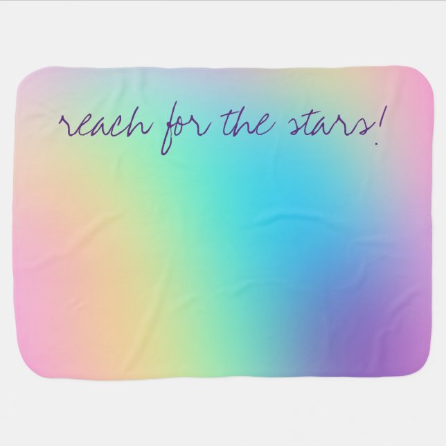 "Reach For The Stars!" Gradient Baby Blanket (Horizontal)