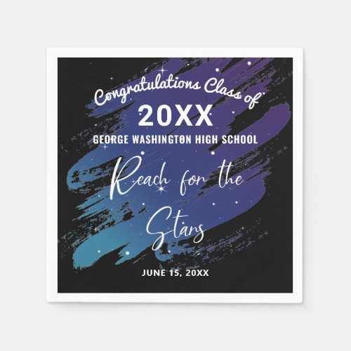 Reach for the Stars Graduation Party Paper Napkin