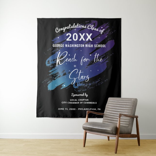 Reach for the Stars Graduation Photo Backdrop (In Situ)