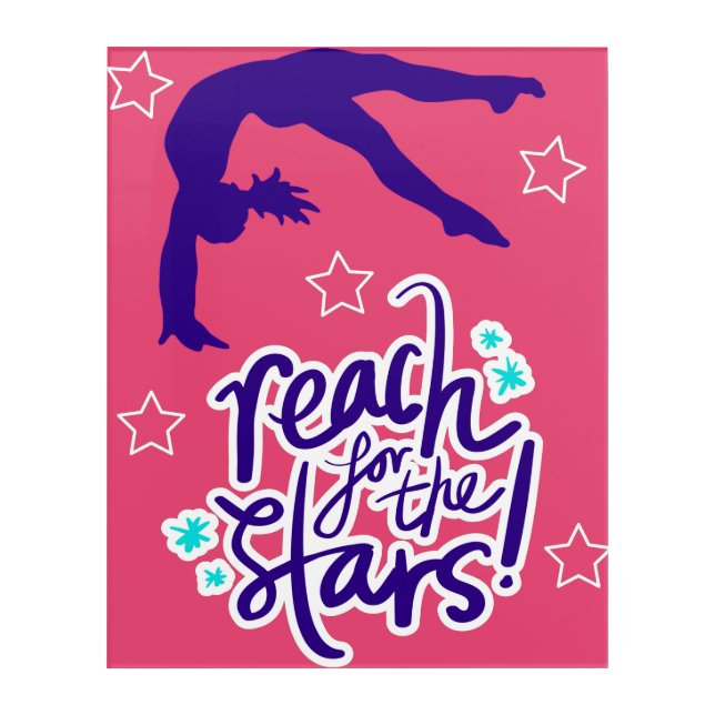 Reach for the Stars Gymnastics Tumbling  Acrylic Print (Front)