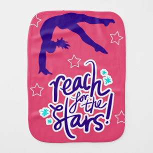 Reach for the Stars Gymnastics Tumbling Baby Burp Cloth