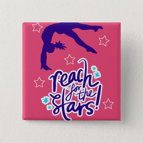 Reach for the Stars Gymnastics Tumbling  Button