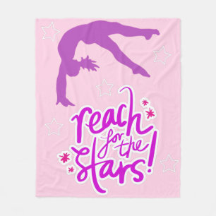 Reach for the Stars Gymnastics Tumbling Fleece Blanket