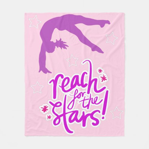 Reach for the Stars Gymnastics Tumbling     Fleece Blanket