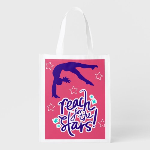 Reach for the Stars Gymnastics Tumbling  Grocery Bag