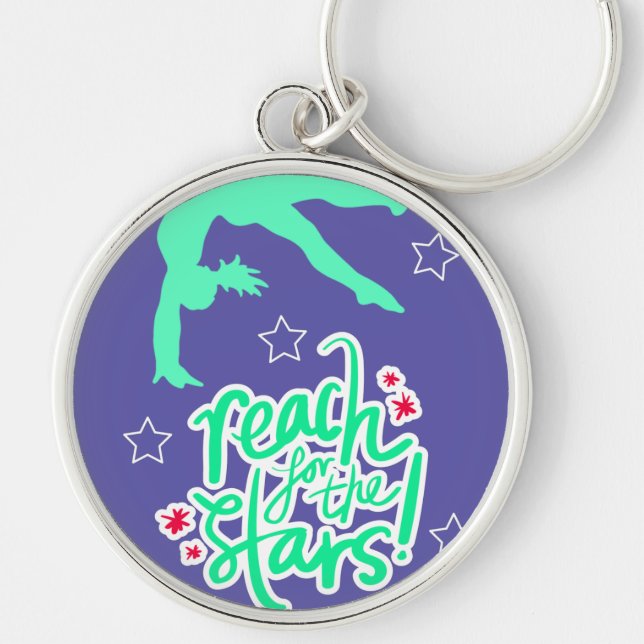 Reach for the Stars Gymnastics Tumbling   Keychain (Front)