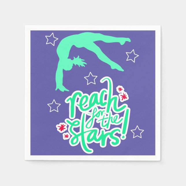 Reach for the Stars Gymnastics Tumbling  Napkins (Front)