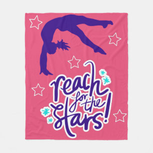 Reach for the Stars Gymnastics Tumbling Photo Pr Fleece Blanket
