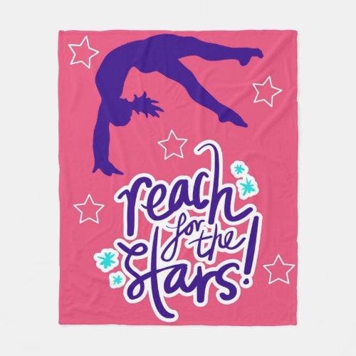 Reach for the Stars Gymnastics Tumbling   Photo Pr Fleece Blanket