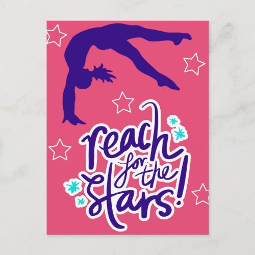 Reach for the Stars Gymnastics Tumbling    Postcard