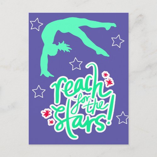 Reach for the Stars Gymnastics Tumbling  Postcard