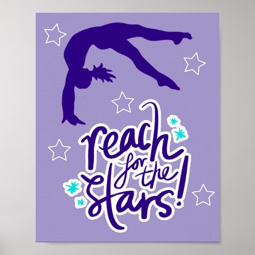 Reach for the Stars Gymnastics Tumbling  Poster