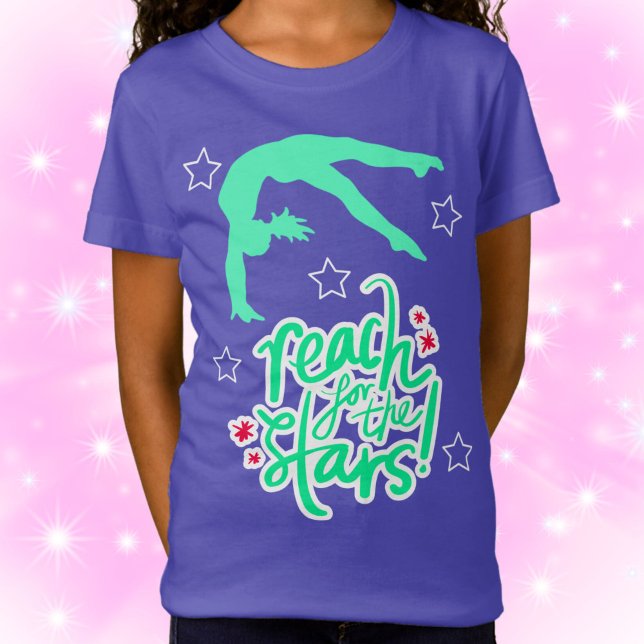Reach for the Stars Gymnastics Tumbling T-Shirt (Creator Uploaded)