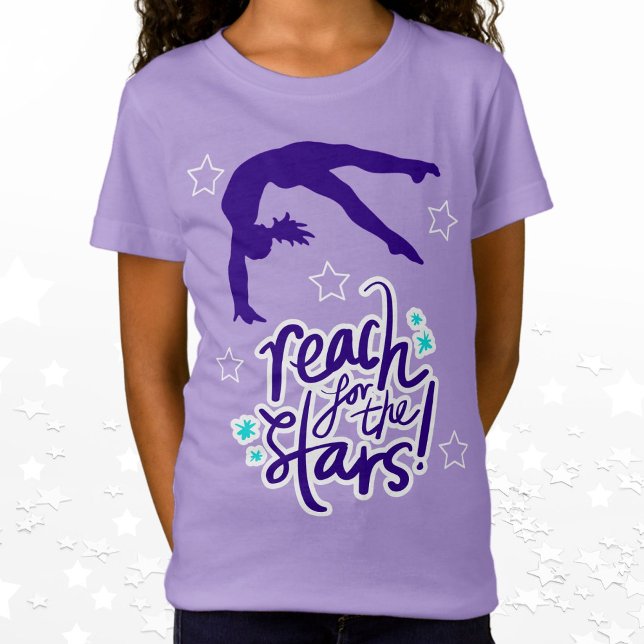 Reach for the Stars Gymnastics Tumbling   T-Shirt (Creator Uploaded)