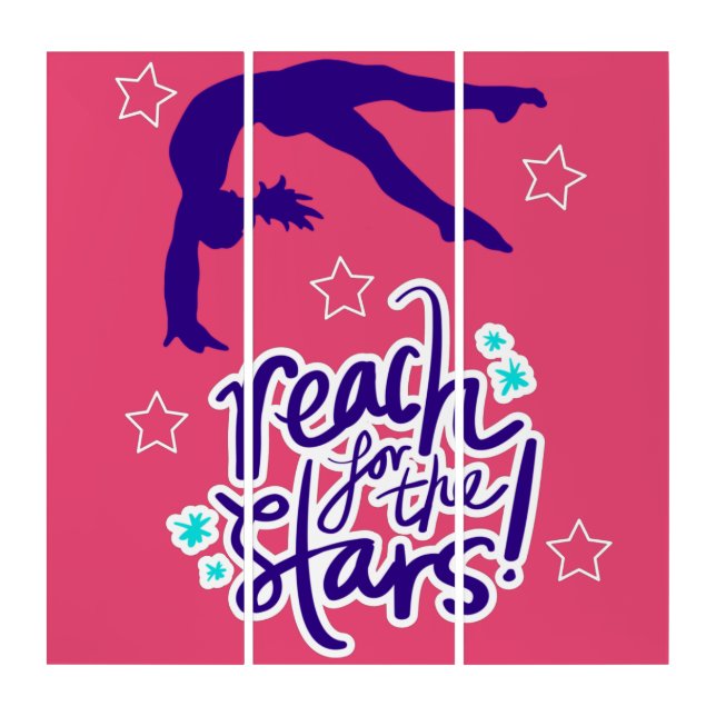 Reach for the Stars Gymnastics Tumbling    Triptych (Front)