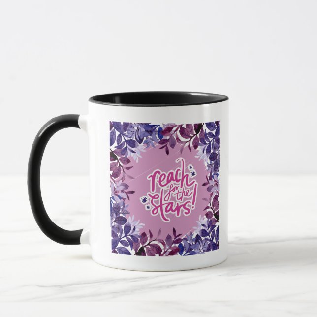 Reach For the Stars in Purple Color Mug (Left)