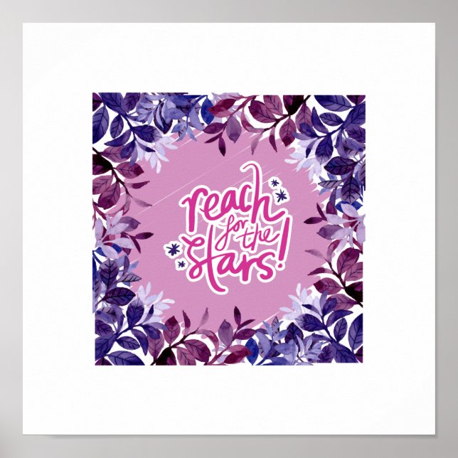 Reach For the Stars in Purple Color Poster (Front)