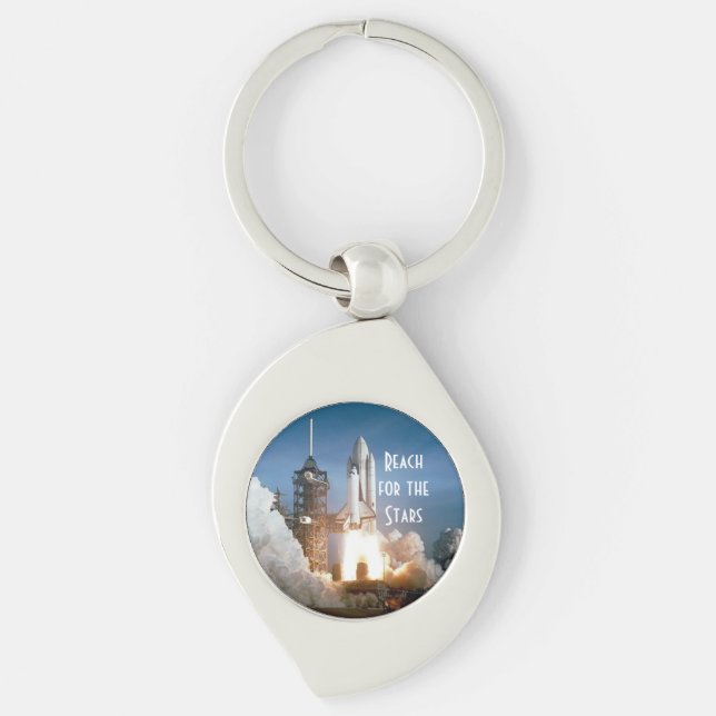 Reach for the Stars Lift Off Spaceship Keychain (Front)