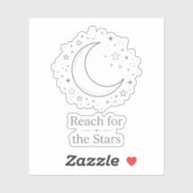 Reach For The Stars Moon Aesthetic Sticker