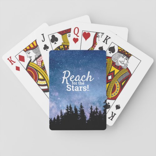 Reach For the Stars Motivation Inspiration Quote Playing Cards