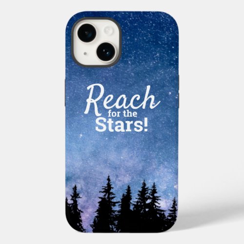 Reach For the Stars Motivation Quote Starry Night Case_Mate iPhone 14 Case