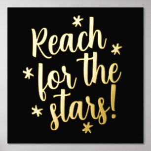 Reach for the Stars Motivational Quote Foil Prints