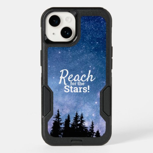 Reach For the Stars Motivational Quote Starry Sky OtterBox iPhone 14 Case
