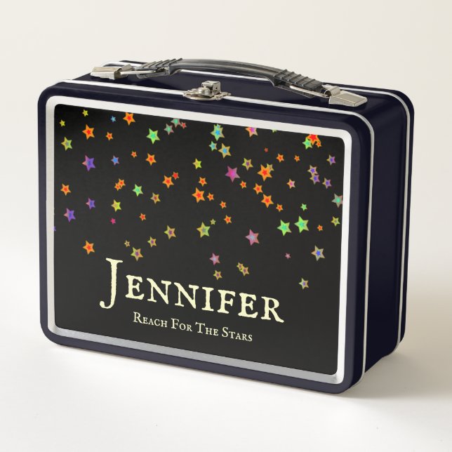 Reach For The Stars Personalized  Metal Lunch Box (Front)