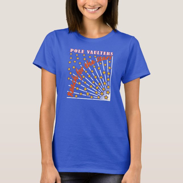 Reach for the Stars Pole Vaulter T-shirt Blue (Front)