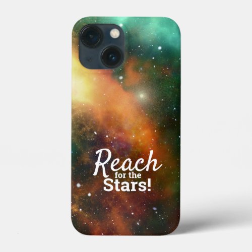 Reach For The Stars Quote Typography Cool Space  iPhone 13 Mini Case