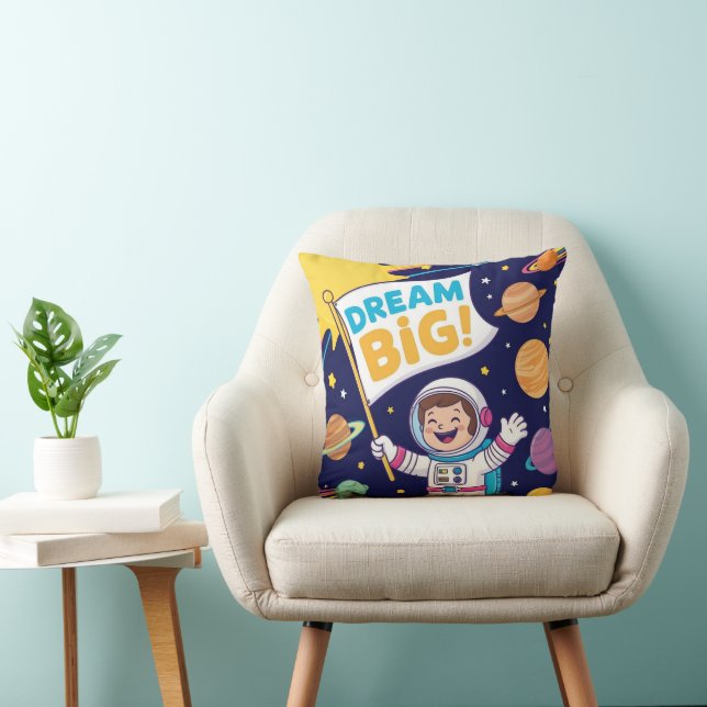 Reach for the Stars Space Adventure Throw Pillow (Chair)