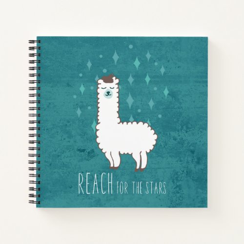 Reach For The Stars Sweet Llama Illustration Notebook