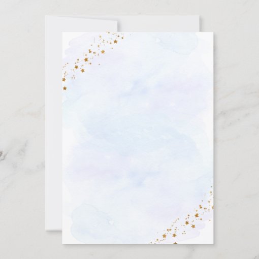 Reach FOUR The Stars Blue Space Birthday Invitation | Zazzle