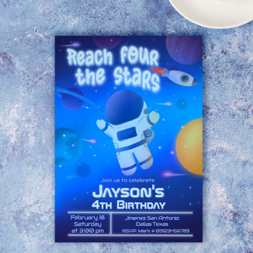 Reach Four the Stars _ Outer Space  Invitation