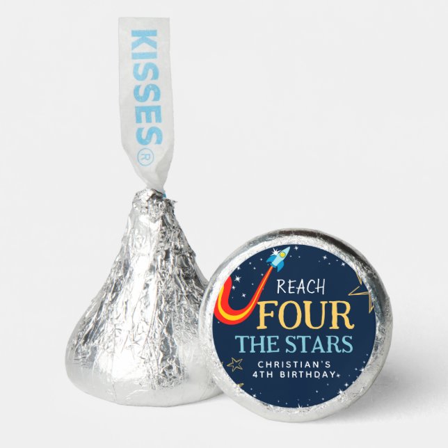 Reach Four The Stars Space 4th Birthday  Hershey®'s Kisses® (Front)