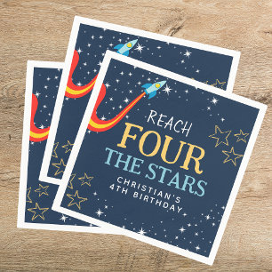 Reach Four The Stars Space Birthday Napkins
