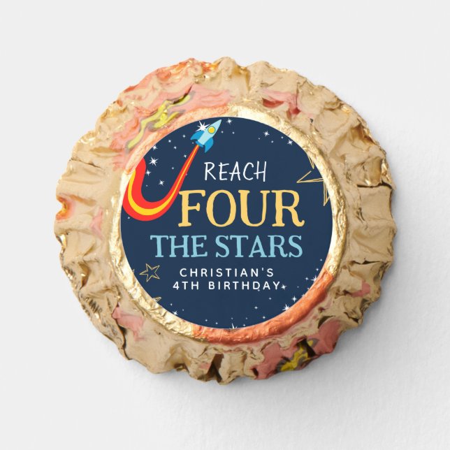 Reach Four The Stars Space Birthday  Reese's Peanut Butter Cups (Front)